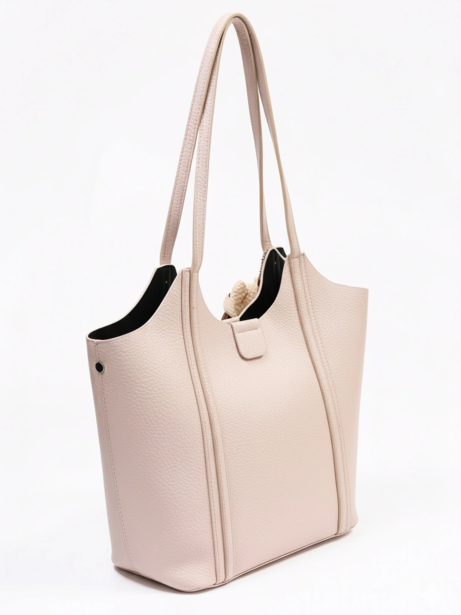 Сумка-тоут с плоскими ручками с брелком-медвежонок в ассортименте